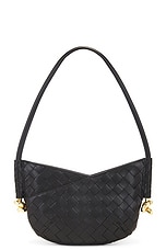 Bottega Veneta Small Solstice Bag in Black & Muse Brass, view 3, click to view large image.