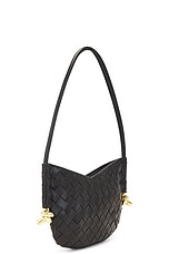 Bottega Veneta Small Solstice Bag in Black & Muse Brass, view 4, click to view large image.