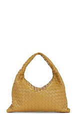 Bottega Veneta Small Hop Bag in Dark Praline & Muse Brass, view 3, click to view large image.