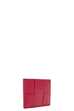 Bottega Veneta Cassette Card Case in Dark Red, view 3, click to view large image.