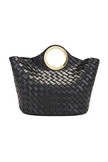 Bottega Veneta Large Picnic Bag in Black & Muse Brass, view 3, click to view large image.