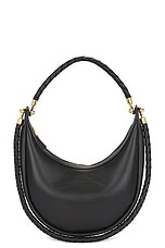 Bottega Veneta Hula Hoop Hobo Bag in Black & Muse Brass, view 1, click to view large image.