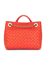 Bottega Veneta Small Andiamo Bag in Orange & Muse Brass, view 4, click to view large image.