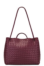 Bottega Veneta Large Andiamo Bag in Barolo & Muse Brass, view 3, click to view large image.