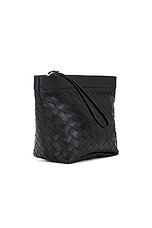 Bottega Veneta Medium Prism Pouch in Black & Gold, view 4, click to view large image.