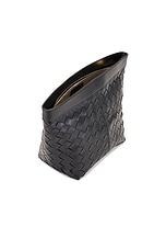 Bottega Veneta Medium Prism Pouch in Black & Gold, view 5, click to view large image.