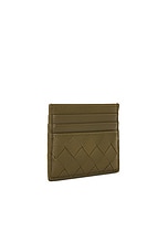 Bottega Veneta Intrecciato Card Case in Olive Oil & Gold, view 3, click to view large image.