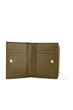 Bottega Veneta Small Intrecciato Bi-fold Wallet in Olive Oil & Gold, view 4, click to view large image.