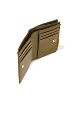 Bottega Veneta Small Intrecciato Bi-fold Wallet in Olive Oil & Gold, view 5, click to view large image.