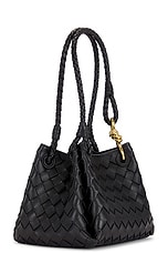 Bottega Veneta Small Andiamo Parachute Bag in Black & Muse Brass, view 5, click to view large image.