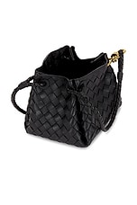 Bottega Veneta Small Andiamo Parachute Bag in Black & Muse Brass, view 6, click to view large image.