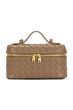 Bottega Veneta Bang Bang Vanity Case in Pinecone & Gold | FWRD Bottega Veneta Bang Bang Vanity Case in Pinecone & Gold | FWRD