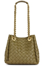 Bottega Veneta Small Parachute Bag in Algae & Muse Brass | FWRD
