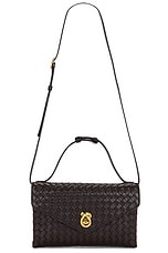 Bottega Veneta Knot Lock Bag in Fondant & Muse Brass | FWRD