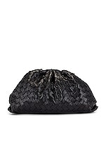 Bottega Veneta The Pouch Clutch in Black & Silver, view 3, click to view large image.