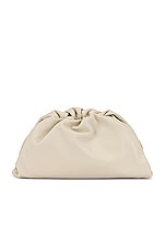 Bottega Veneta The Pouch Clutch in Plaster & Gold, view 1, click to view large image.