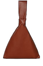 Bottega Veneta Leather Knot Bag in Rust & Gold, view 1, click to view large image.