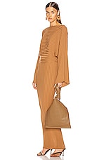 Bottega Veneta Leather Knot Bag in Caramel & Gold, view 2, click to view large image.