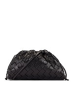 Bottega Veneta Mini Pouch Crossbody Bag in Black & Silver, view 1, click to view large image.