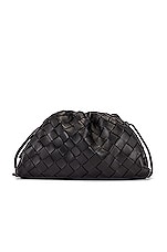 Bottega Veneta Mini Pouch Crossbody Bag in Black & Silver, view 3, click to view large image.