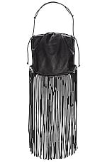 Bottega Veneta The Fringe Pouch in Black & Silver, view 1, click to view large image.