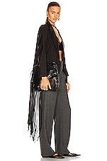 Bottega Veneta The Fringe Pouch in Black & Silver, view 2, click to view large image.