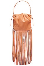 Bottega Veneta The Fringe Pouch in Clay & Gold, view 1, click to view large image.