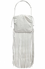 Bottega Veneta The Fringe Pouch in Bianco & Gold, view 1, click to view large image.