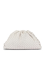 Bottega Veneta The Pouch Clutch in White & Silver, view 3, click to view large image.