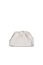 Bottega Veneta The Mini Pouch Crossbody Bag in Chalk & Gold, view 1, click to view large image.