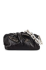 Bottega Veneta The Chain Pouch Bag in Black & Silver, view 1, click to view large image.