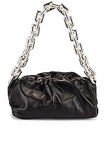 Bottega Veneta The Chain Pouch Bag in Black & Silver, view 6, click to view large image.