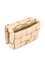 Bottega Veneta Padded Cassette Crossbody Bag in Porridge & Gold, view 6, click to view large image.