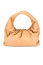 Bottega Veneta Small Shoulder Bag in Almond & Gold, view 3, click to view large image.