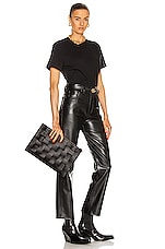 Bottega Veneta Large Cassette Flat Pouch in Black & Gold, view 2, click to view large image.