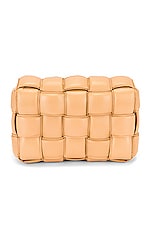 Bottega Veneta Small Padded Cassette Bag in Almond & Gold, view 3, click to view large image.