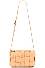 Bottega Veneta Small Padded Cassette Bag in Almond & Gold, view 6, click to view large image.