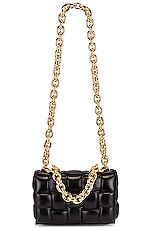 Bottega Veneta Chain Cassette Bag in Black & Gold, view 1, click to view large image.