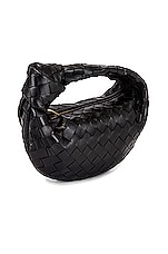 Bottega Veneta Mini Jodie Bag in Black & Gold, view 4, click to view large image.
