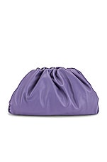Bottega Veneta Leather Pouch Clutch in Lavender & Silver, view 1, click to view large image.