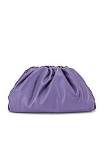 Bottega Veneta Leather Pouch Clutch in Lavender & Silver, view 3, click to view large image.