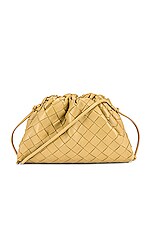 Bottega Veneta Leather Bark Metal Pouch Crossbody Bag in Silver & Gold, FWRD