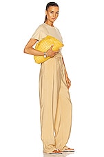 Bottega Veneta Woven The Pouch Clutch in Buttercup & Gold, view 2, click to view large image.