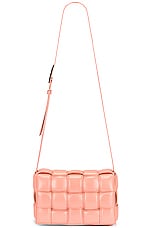 Bottega Veneta Padded Cassette Crossbody Bag in Peachy & Silver, view 1, click to view large image.