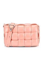 Bottega Veneta Padded Cassette Crossbody Bag in Peachy & Silver, view 3, click to view large image.