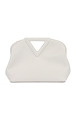 Bottega Veneta Point Top Handle Bag in Chalk & Silver, view 1, click to view large image.