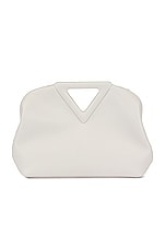 Bottega Veneta Point Top Handle Bag in Chalk & Silver, view 3, click to view large image.