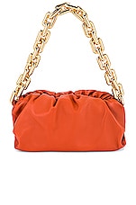 Bottega Veneta The Chain Pouch Bag in Maple & Gold, view 6, click to view large image.