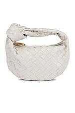 Bottega Veneta Mini Jodie Bag in White & Gold, view 1, click to view large image.