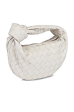 Bottega Veneta Mini Jodie Bag in White & Gold, view 4, click to view large image.